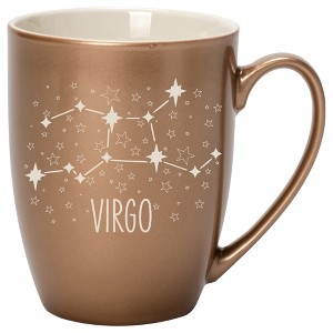 100 North Zodiac 10 Ounce Bronze Metallic Finish, Comfortably Fits Your Hands, New Bone China Coffee Tea Cup Mug, Virgo - 1 of 1