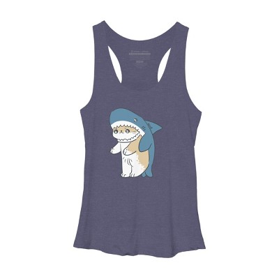 Women's Design By Humans cat shark By Mob0 Racerback Tank Top