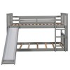 Twin Over Twin Bunk Bed with Slide and Ladder, Gray - 2 of 4