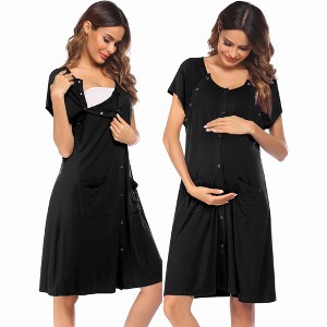 black shirt dress maxi Sustainable Maxi Shirt Dress – Made in Portugal main image 0