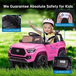 Officially Licensed Toyota Tacoma Car,12V Battery Powered Electric Car with Remote Control,Spring Suspension Safety Belt,2-Speed Ride On Toy Car - 1 of 4