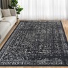 Vintage Distressed Floral Hallway Rug, Machine Washable, Non-Slip Indoor Carpet for Kitchen, Bathroom,Bedroom, Office,Retro Accent, Easy-Clean, Black - 4 of 4