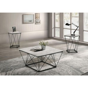 Sapphtopaz Modern Coffee Table with 2 End Tables Living Room Table Set Durable Center Table for Living Room,3pcs - 1 of 4