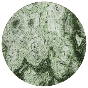 Artichoke Green And Emerald Abstract Washable Indoor Outdoor Area Rug - 1 of 4