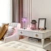 DORESshop 17 in. Chrome LED Integrated Table Lamp with Purple Crystal with 3-Way Dimmer Rotary Switch and Dual USB Charging Ports - 3 of 4
