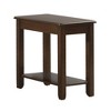 Chic Crate - Contemporary Wood Chairside Table Dark Cherry Finish with Shelf Storage for Living Room Wooden Furniture Side End Table 1pc - 3 of 4