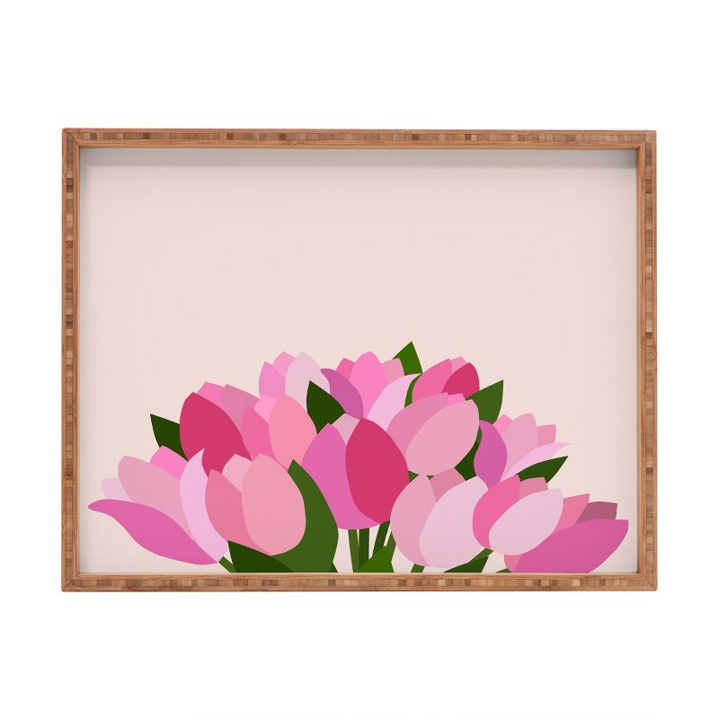 Daily Regina Designs Fresh Tulips Abstract Floral Rectangular Tray - Deny Designs, 1 of 3