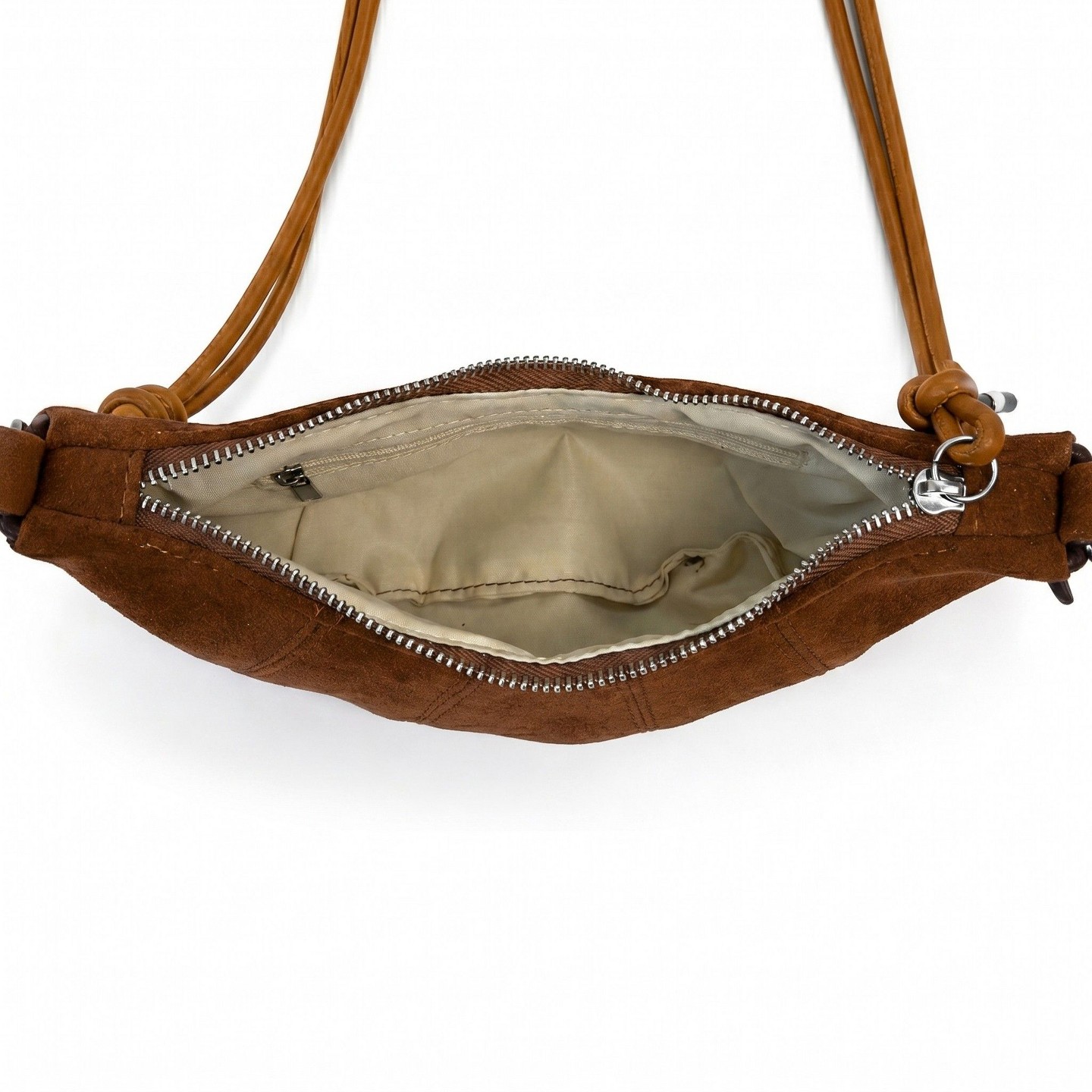 Сумка Alilang Soft Faux Suede Crossbody Shoulder Bag Adjustable Strap Compact Everyday Crescent Purse, Chestnut Brown, цвет: Коричневый — фото 3