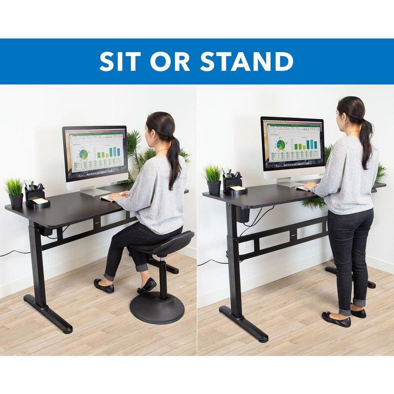 Mount-It! Electric Standing Desk With Tabletop | 55.1" x 23.6" | Motorized Sit Stand Desk With Memory Control Panel, Height Adjustable Powered Desks, 3 of 10