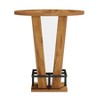 Resenkos Wooden Round Bar Table, High Top Pub Dining Set, Ideal for Home Bar, Kitchen, Living Room, Brown - 2 of 4