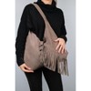 Rosalin - Dark Beige Suede Leather Tassel Shoulder Bag (Women) dark beige standart - 2 of 4
