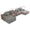 150" Corduroy U-Shaped Sectional Sofa with 2 Ottomans & Storage Console - 3 of 4