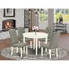 HomeStock 5-Pc Linen white Solid Wood Top-Round Dining Room Set-Seats 4 - 2 of 4