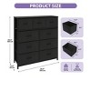 Fabric Dresser  with 9 Drawers ,Storage Organizer Unit for Living Room, Hallway ,Sturdy Steel Frame, Wooden Top - 2 of 4