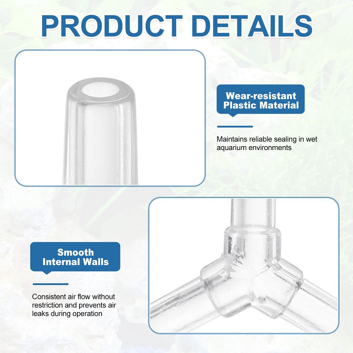 Unique Bargains Plastic Aquarium Air Pump Accessories Y Connector 12 Pcs Clear - thumbnail 3
