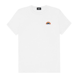 Dalix Rainbow Embroidered Lightweight Relaxed Jersey Tee Summer Cute Positive Womens - 1 of 4