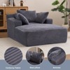 Efomao 66inx48in Chaise Longue Chair Indoor Modern Upholstered Corduroy Deep Seat Sofa Bed with Armrests No Assembly Required Grey - 4 of 4
