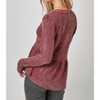 Women's Washed Thermal Peplum Henley Top - mystree - 3 of 4