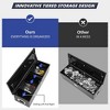 Aluminum Diamond Plate Tool Box 13x13x30 Inch Heavy Duty Truck Toolbox with Sliding Shelf, Waterproof Truck Storage Organizer Chest  Balck - 3 of 4