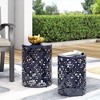 Osparple Round Outdoor Side Table with Durable Frame,Metal Patio End Tables for Backyard,Pool,Indoor Companion,Durable and Rustproof,2PC - 2 of 4