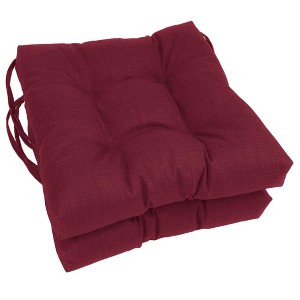Blazing Needles, 16-inch Spun Polyester Solid Outdoor Square Tufted Chair Cushions (Set of 2) - 1 of 1