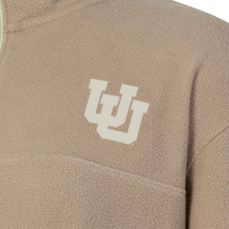 NCAA Utah Utes Women&#39;s 1/4 Zip Sand Fleece Sweatshirt, 3 of 4