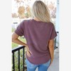 Amaryllis Women’s Ribbed Knit Short Sleeve Top Lightweight Casual Pullover Relaxed Fit Textured - 4 of 4