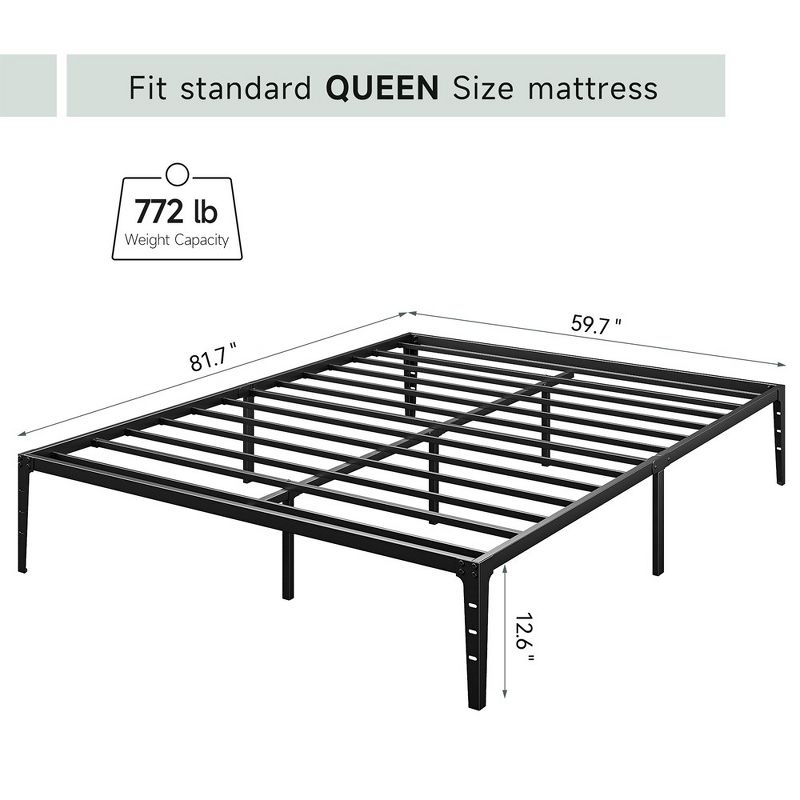 Whizmax 14 Inch Twin Metal Platform Bed Frame No Box Spring Needed, Black, 2 of 9