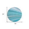 Teal Blue Aqua And Blue Abstract Washable Indoor Outdoor Area Rug - 3 of 4