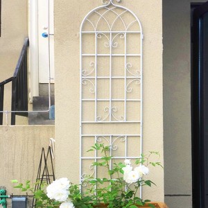 Lirago 86.7"H * 19.7"W * 1"D,4 Pack Metal Garden Trellis Rustproof Climbing Plant Support for Outdoor Flowers, Vines, Vegetables White Powder-Coated - 1 of 4