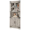Farmhouse 67" Tall Corner Storage Cabine, Freestanding with 4 Glass Doors Corner Cabinet & Adjustable Shelves for Living Room, Kitchen, Bathroom - 2 of 4