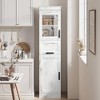 Whizmax Bathroom Cabinet, Tall Storage Cabinet with Doors and Adjustable Shelf, Freestanding Bookshelf for Living Room, Laundry Room, Home Office - 3 of 4