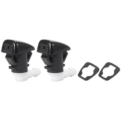 Unique Bargains Front Windshield Wiper Nozzles for Dodge Durango with Gaskets - Black Pack of 2
