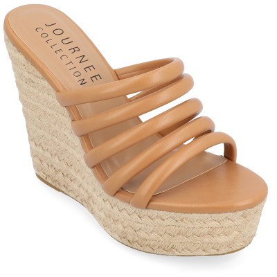 Journee Collection Womens Cynthie Slip On Espadrille Wedge Sandals
