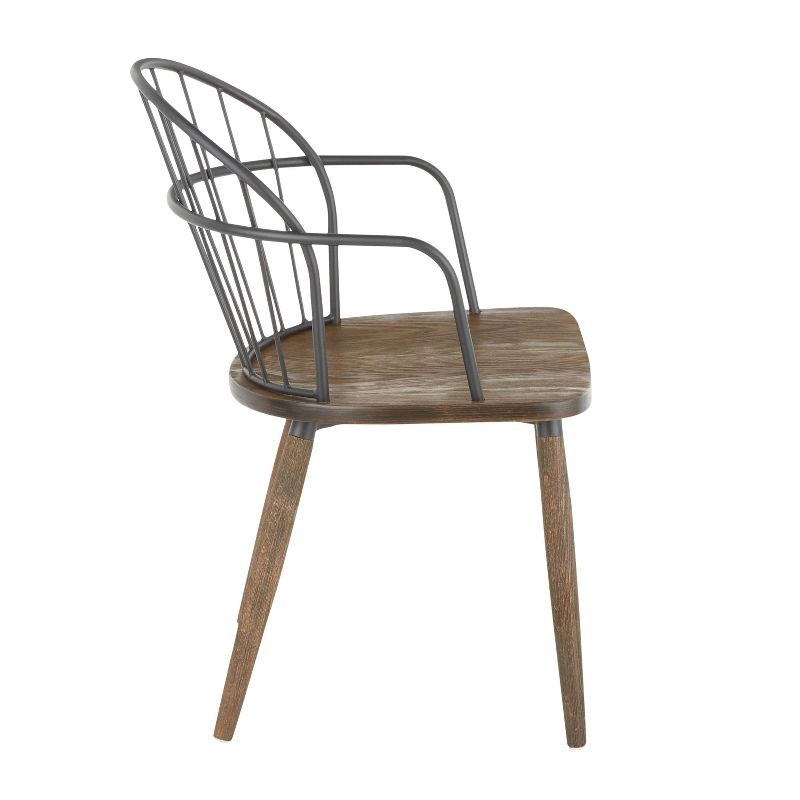 Riley Industrial Chair Dark Walnut/Black - LumiSource, 3 of 11