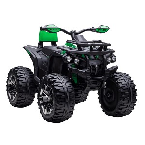 Aosom 12V Kids ATV Ride-on Four-Wheeler Toy Car with Music, Realistic Headlights, Wide Wheels, Rechargeable Battery-Powered for Boys Girls - 1 of 4