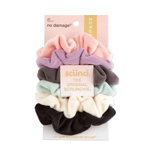 Scünci No Damage Plush Velour Scrunchies - Neutral - All Hair