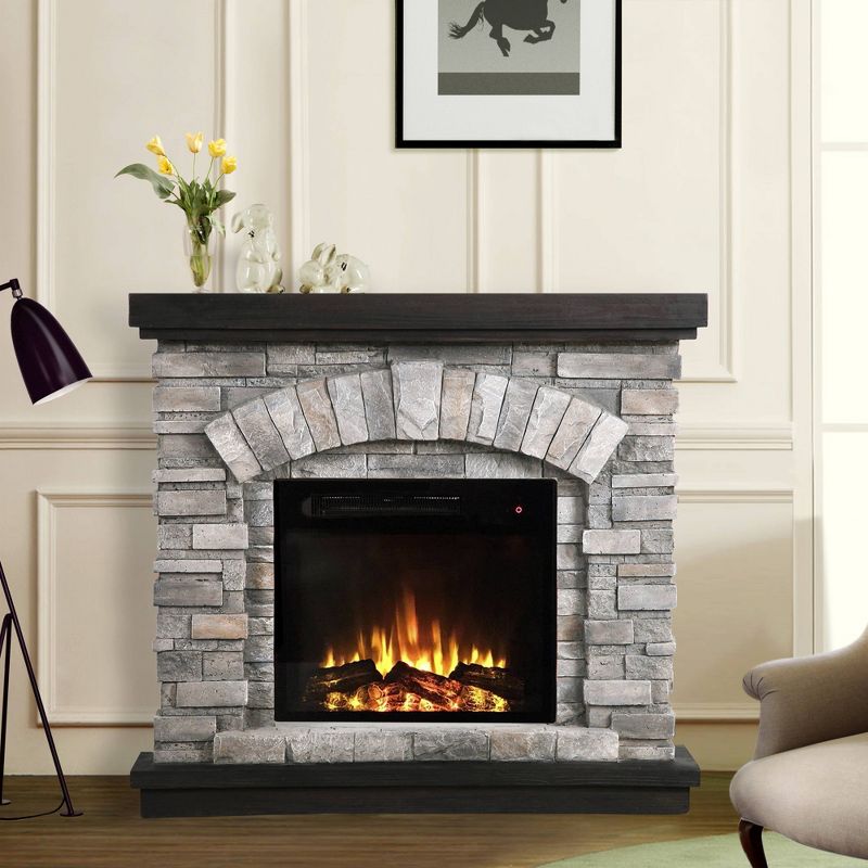 36&#34; Freestanding Electric Fireplace Gray - Home Essentials, 1 of 16