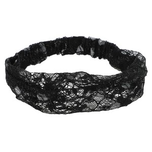 Unique Bargains Women's Floral Lace Wide Headband 1 Pc - 1 of 4