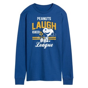 Men's - Peanuts - Peanuts Laugh League Long Sleeve Graphic T-Shirt - 1 of 4