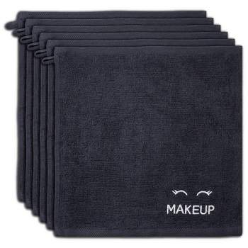 White Classic 100% Cotton Bleach Safe Makeup Towels - 13x13" Black