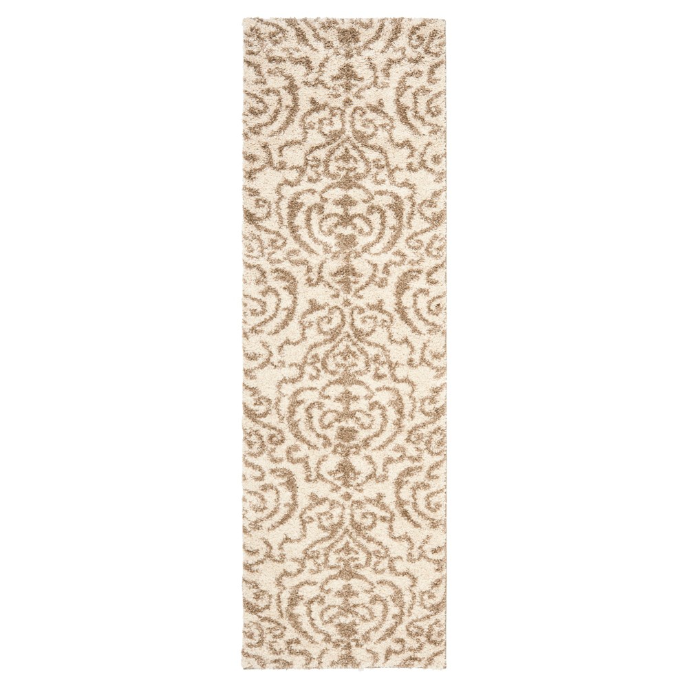2'3inx9' Runner Cream/Beige Abstract Loomed - Safavieh