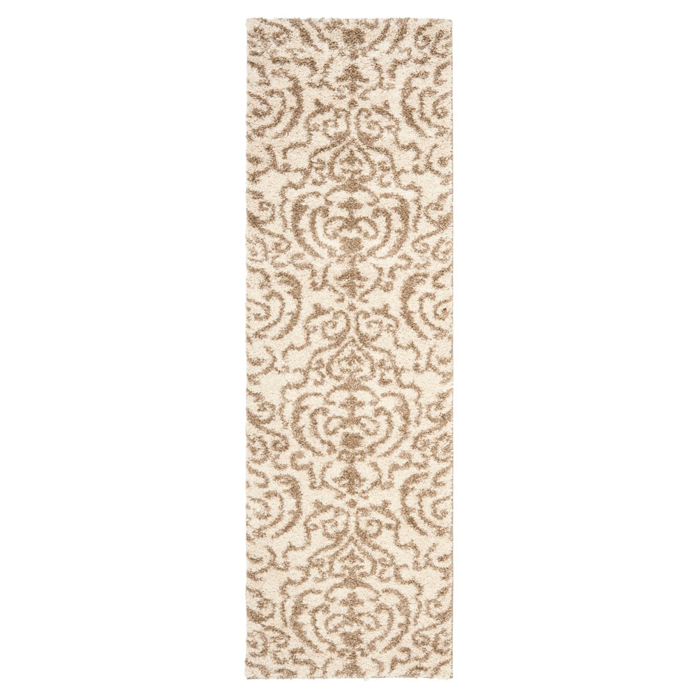 2'3inx7' Runner Cream/Beige Abstract Loomed - Safavieh