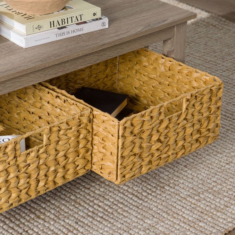 Mission Coffee Table with Woven Baskets - Saracina Home, 4 of 20