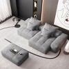 4PCS Modern Oversized Modular Sofa, DIY Layout Sofa with Ottoman and Armrest, Tufted Sofa with Chenille Fabric Pillows-Baofuwish - 3 of 4