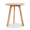 Suki Oak Wood Night Side Table, Round End Tables For Living Room and Bedroom, Indoor Furniture - The Pop Home - 3 of 4