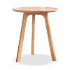 Suki Oak Wood Night Side Table, Round End Tables For Living Room and Bedroom, Indoor Furniture - The Pop Home - image 3 of 4