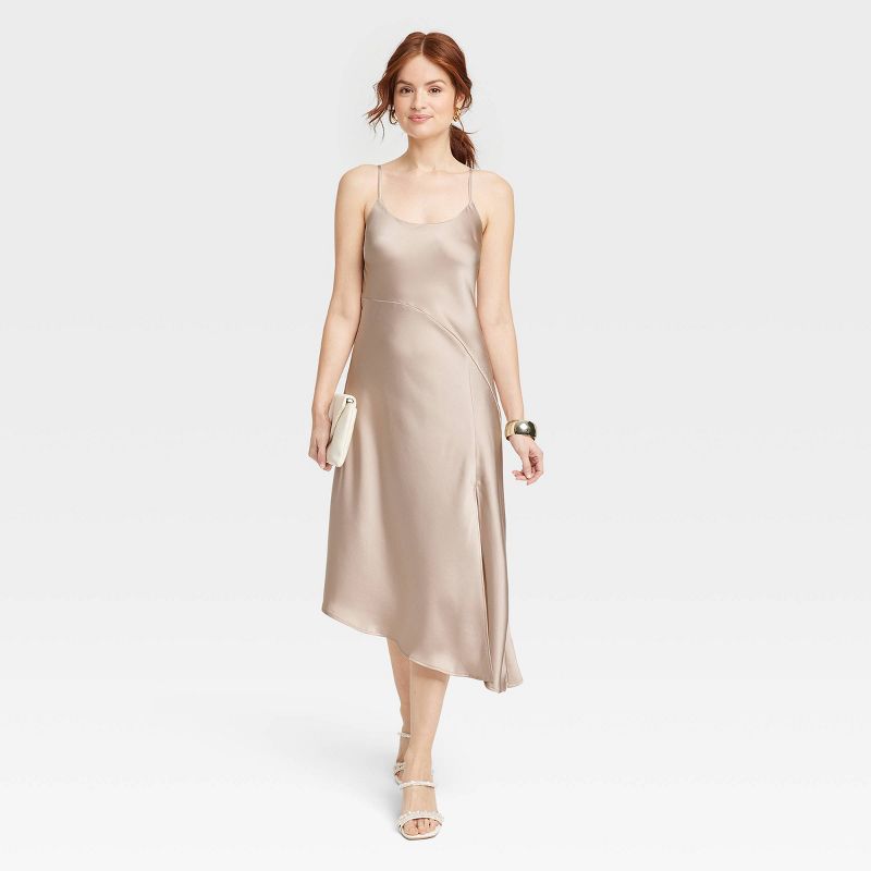  Women's Asymmetrical Midi Slip Dress - A New Day™, 4 of 12