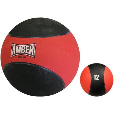 Amber Fight Gear Durable Rubber Medicine Ball for Fitness Training, Enhance Strength, Core Stability, Balance, Superior Grip, 12 lb, Color May Vary