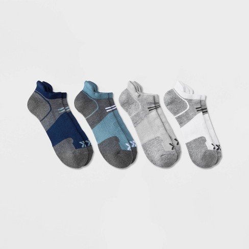 Men's Running No Show Socks 4pk - All In Motion™ Blue/gray 6-12 : Target